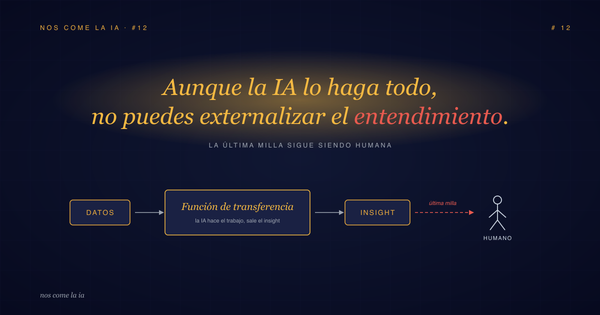 Nos come la IA #12 — Aunque la IA lo haga todo, no puedes externalizar el entendimiento